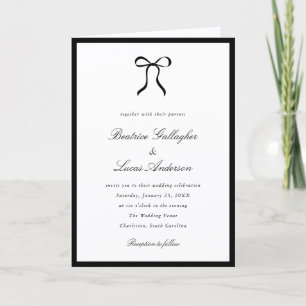 Invitation Simple Bow Mariage Classique