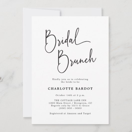 Invitation Simple Brunch de Mariage (Devant)