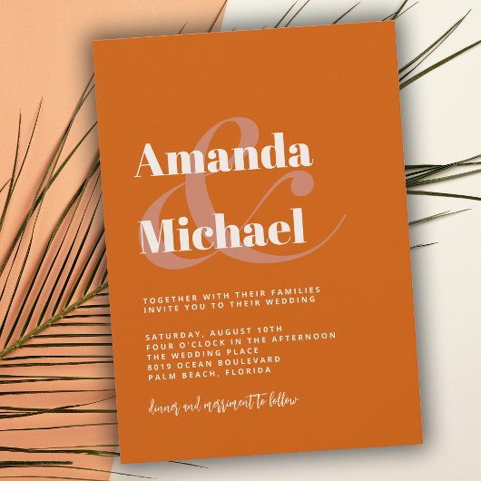 Invitation Simple Burange moderne minimaliste Mariage