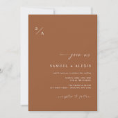 Invitation Simple Burange Terracotta Minimaliste Mariage (Devant)