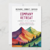 Invitation Simple Burgundy Mountain Retreat Forest Aquarelle (Devant)