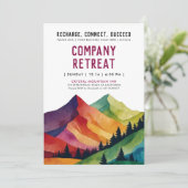 Invitation Simple Burgundy Mountain Retreat Forest Aquarelle (Debout devant)