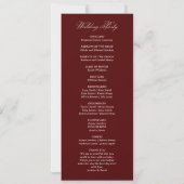 Invitation Simple Burgundy Wedding Flat Program (Dos)