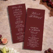 Invitation Simple Burgundy Wedding Flat Program
