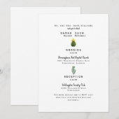 Invitation Simple Cactus Deux Site Web Lieu Parents Mariage (Devant / Derrière)
