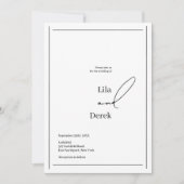 Invitation Simple Cadre de Bordure de Script Noir et Blanc Ma (Devant)