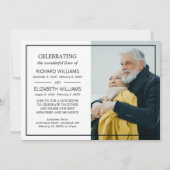 Invitation Simple cadre noir photo double mémorial (Devant)