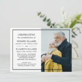 Invitation Simple cadre noir photo double mémorial (Debout devant)