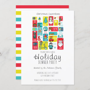 Invitation Simple Calendrier de l'avènement Dîner férié