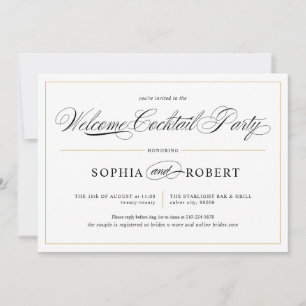 Invitation Simple Calligraphie Élégant Welcome Cocktail Party