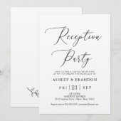 Invitation Simple Calligraphie Kraft Fête de Réception Rustiq (Devant / Derrière)