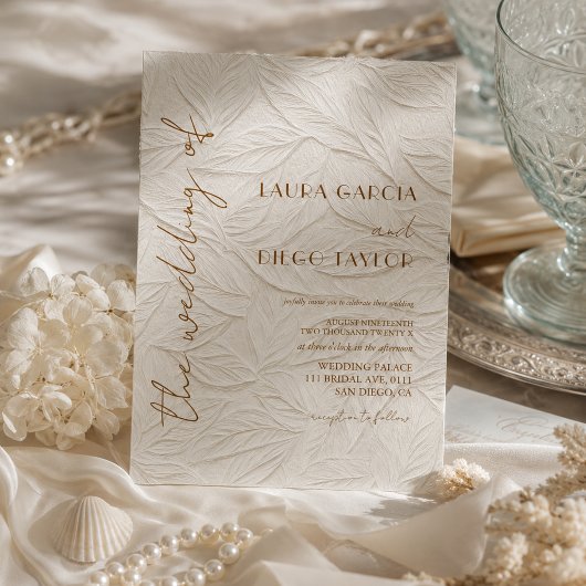 Invitation Simple Calligraphie Mariage Timeless