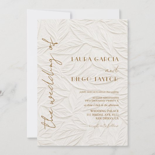 Invitation Simple Calligraphie Mariage Timeless (Devant)