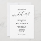 Invitation Simple calligraphie minimaliste mariage (Devant)