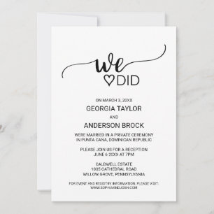 Invitation Simple Calligraphie Noire Nous Avons Fait