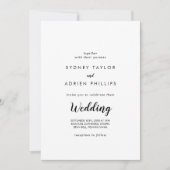 Invitation Simple calligraphie Photo Mariage informel (Devant)