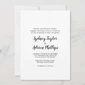 Invitation Simple calligraphie Photo Mariage officiel (Devant)