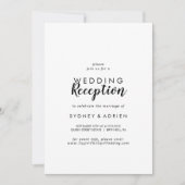 Invitation Simple calligraphie photo mariage réception seulem (Devant)