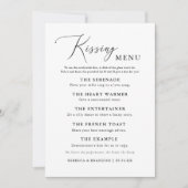 Invitation Simple calligraphie Rustique Mariage Kissing Menu (Devant)