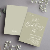 Invitation Simple Calligraphie Script Élégant Sage Vert