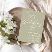 Invitation Simple Calligraphie Script Élégant Sage Vert