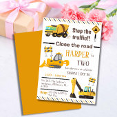 Invitation Simple camion de construction enfants mignon 2e an