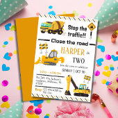 Invitation Simple camion de construction enfants mignon 2e an