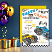 Invitation Simple camion monstre mignon moderne enfant 2ème a