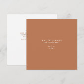 Invitation Simple Carré en terre cuite 75e fête d'anniversair (Devant / Derrière)