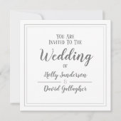 Invitation simple carré gris et blanc (Devant)