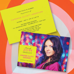 Invitation Simple Carré Minimaliste Photo Fête de Remise des 