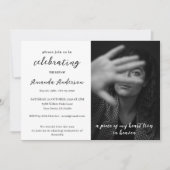 Invitation Simple célébration de la vie Memorial Funeral Phot (Devant)