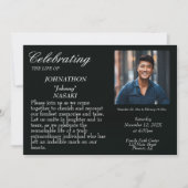 Invitation Simple célébration de la vie - Mémorial photo (Devant)