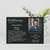 Invitation Simple célébration de la vie - Mémorial photo (Debout devant)