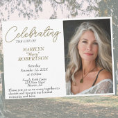 Invitation Simple célébration de la vie - Mémorial photo