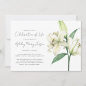 Invitation Simple Célébration de vie de Lily Funérailles (Devant)