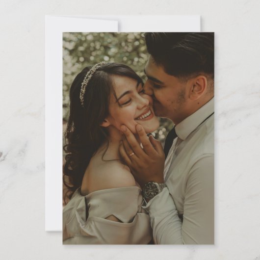 Invitation Simple Celestial Elegant Monogram Wedding Photo (Dos)