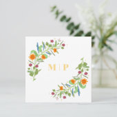 Invitation Simple cercle de fleurs élégantes (Debout devant)