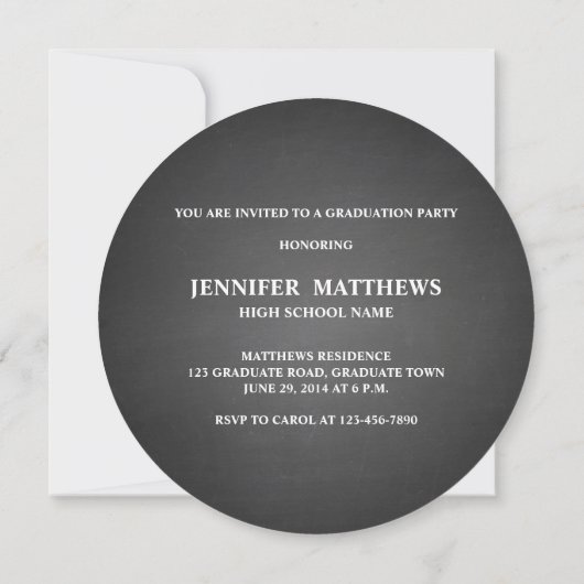 Invitation simple Chalkboard Graduation Party (Dos)