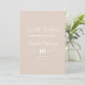 Invitation Simple Champagne Moderne Photo Sweet 16 Seize (Debout devant)