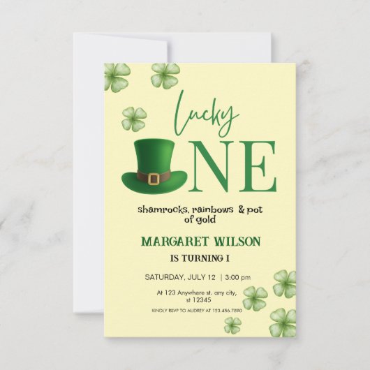 Invitation Simple chance un premier anniversaire (Devant)