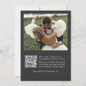 Invitation Simple Charcoal Photo Classic QR Code Wedding (Dos)