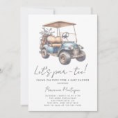 Invitation Simple chariot de golf pour une fête bébé Par-Tee (Devant)