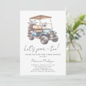 Invitation Simple chariot de golf pour une fête bébé Par-Tee (Debout devant)
