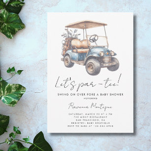 Invitation Simple chariot de golf pour une fête bébé Par-Tee