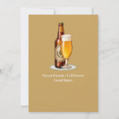 Invitation Simple Cheers & Beers Vert 50e Anniversaire (Dos)