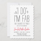 Invitation Simple Chic Black Et Blanc Divorce Party Typo (Devant)