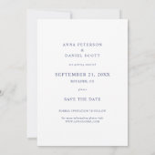 Invitation Simple Chic Blue Typographie Enregistrer le Modèle (Dos)