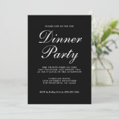 Invitation Simple Chic Calligraphie Black Dinner Party (Debout devant)