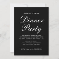Simple Chic Calligraphie Black Dinner Party